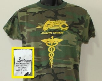 Central College Athletic Trainer TI-HO vintage camouflage t-shirt XS/S