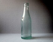 Whistle Soda Pop Bottle Vintage 1920s Beverage Aqua Green Blue Collectible Glass Peoria IL Advertisement Rustic Nostalgic Decor