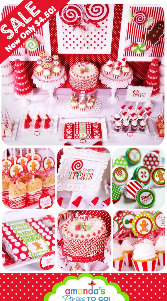 Christmas Party Gingerbread Printables | Hot Cocoa Party | Christmas Banner | Amanda's Parties To Go | 85% OFF | INSTANT DOWNLOAD Il_570xn