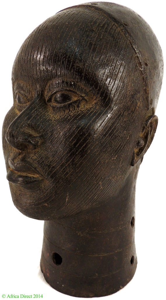 Yoruba Ife Brass Head of Oni Nigeria Africa 88148 by africadirect