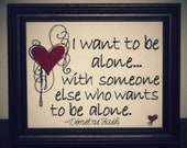 Introvert gift Dimitri Zaik quote " Alone " framed embroidery 8x10- adjustable in color Healthy Love relationship Individuality sign Introvert gift Dimitri Zaik quote " Alone " framed embroidery 8x10- adjustable in color Healthy Love relationship Individuality sign