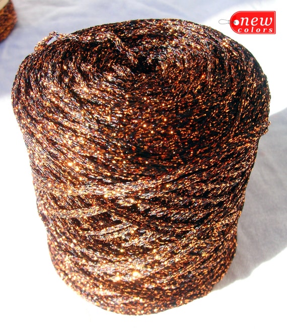 Yarn, Shine, sparkle yarn, bronze color yarn, metal yarn, lame. Yarn ...