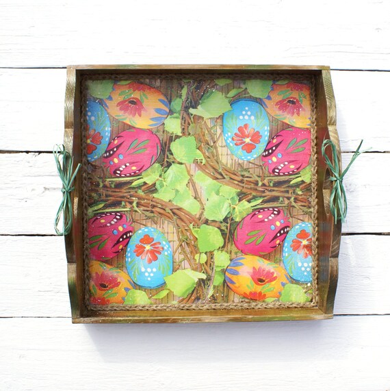 Easter Nest Serving Tray, Large Wooden tray,serving tray ,wood serving