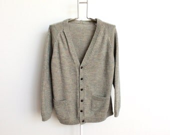 Items similar to Blue Gray Cardigan Sweater Mens Small Medium Womens ...