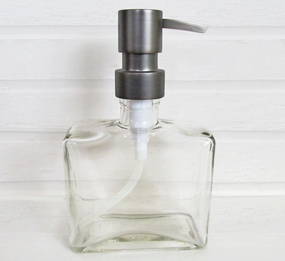 Sleek Square Soap Dispenser Clear Glass Soap by lovesoldstuff
