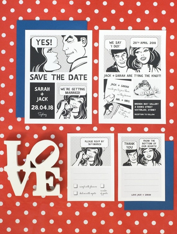 Comic Book Wedding Invitation Templates 9