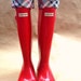 SLUGS Fleece Rain Boot Liners Black With A Black, Red, Tan Classic Chic Plaid Cuff, Boot Socks, Socks Inserts (Med/Lg 9-11 Boot)