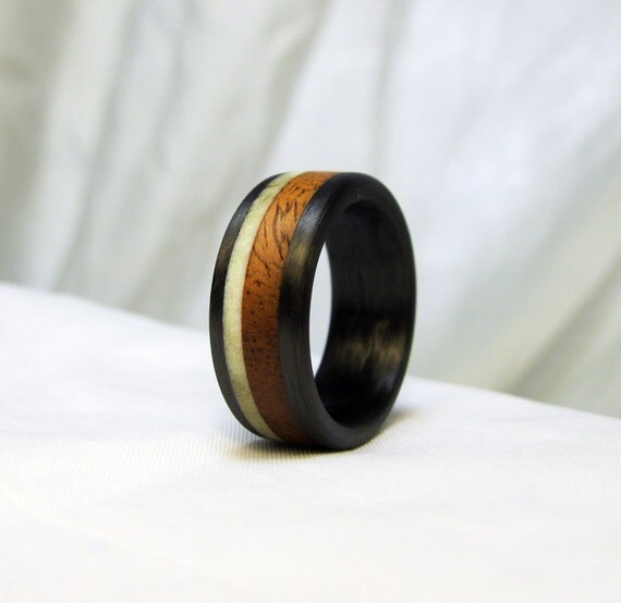 Wood Antler and Carbon Fiber Ring