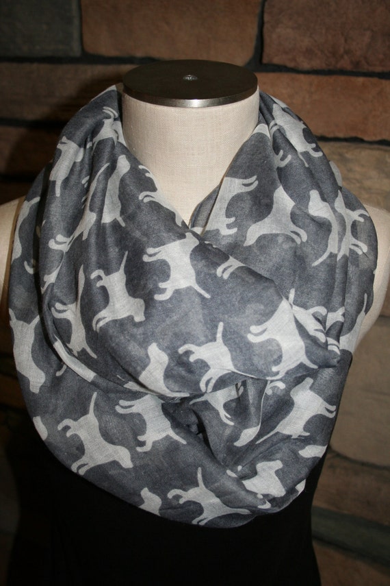 Dog Infinity Scarf Grey Scarf Cute Black Labrador Retriever