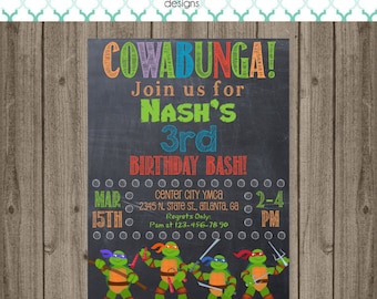 Ninja Turtle Invitation - Ninja Turtle Birthday Party