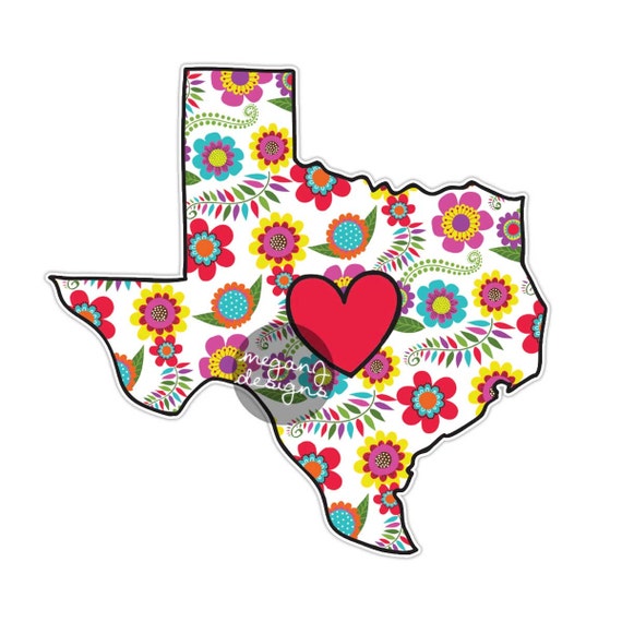 Download Floral Texas State Decal Colorful Flower TX Bumper Sticker
