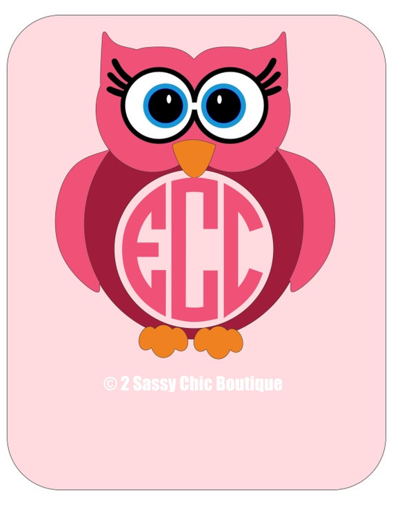 Download Owl Monogram Frame svg eps ai dfx Formats by 2SassyChicBoutique