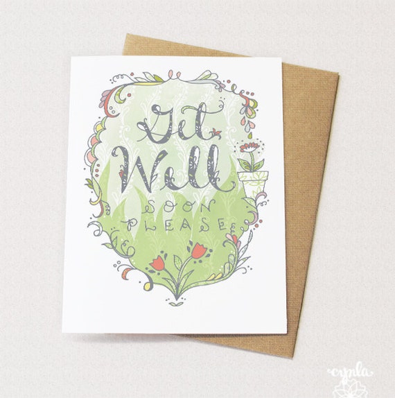 Elegant 90 Get Well Soon Blank Card