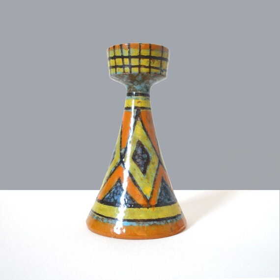 Mid Century Ceramic Candle Holder Made in Italy
