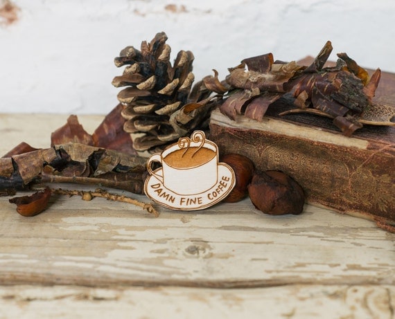 Twin Peaks Brooch - 'Damn Fine Coffee'