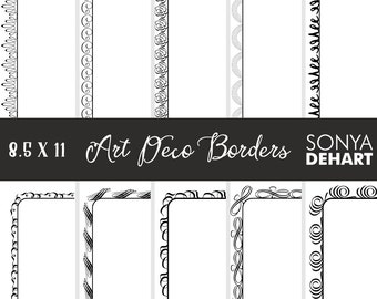 80% OFF Sale Clipart SALE Clipart Art Deco Doodle Borders and Frames Clip Art CA214 Clipart SALE