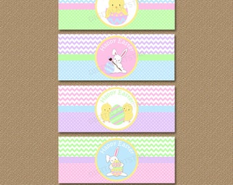 Easter Napkin Rings - Easter Napkin Wraps - DIY Easter Party Printables - Chevron Printable Easter Wraps - Easter Party Decor - INSTANT