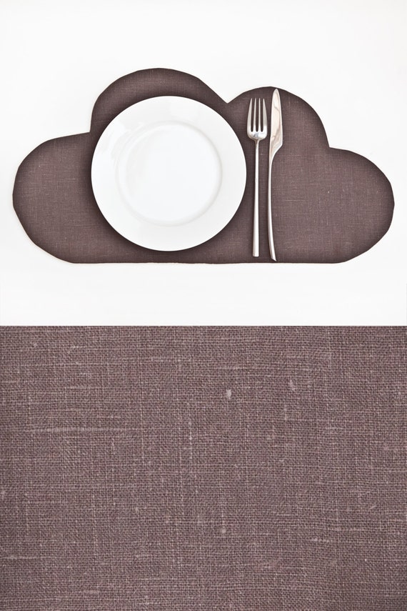 Gray Placemat Linen Cloud Placemat Linen Kitchen Decor Gray