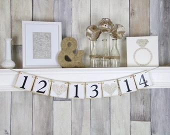 Save the Date Banner, Wedding Banner, Wedding Date Banner, Engagement Prop, Engagement Party, Bridal Shower Banner