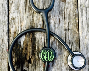 Stethoscope ID Tag, Stethoscope Name Tag, Monogram, Stethoscope ID, Stethoscope Accessories