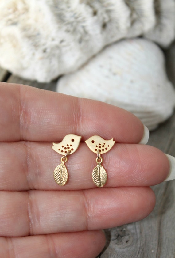 items-similar-to-little-girl-earrings-matt-gold-dangle-child-earrings