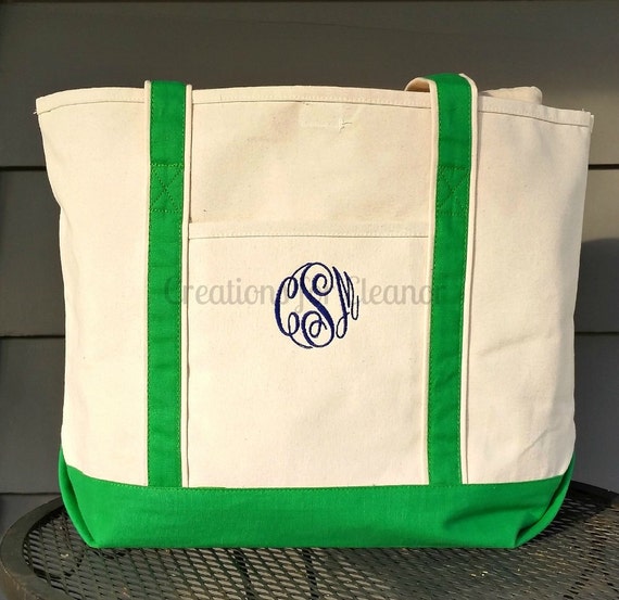 Monogrammed Tote Bag by creationsforeleanor on Etsy