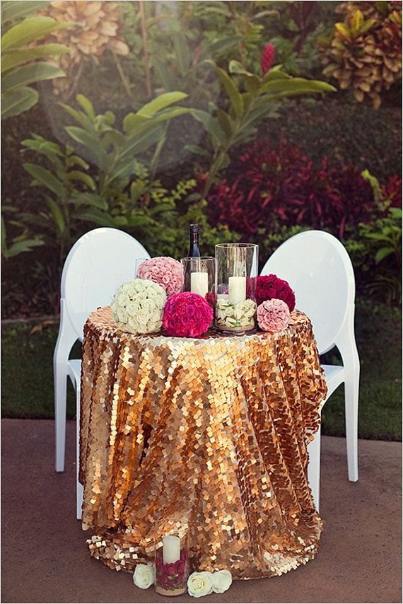 Gold Square Sequin Table Linens by mrsfreund on Etsy