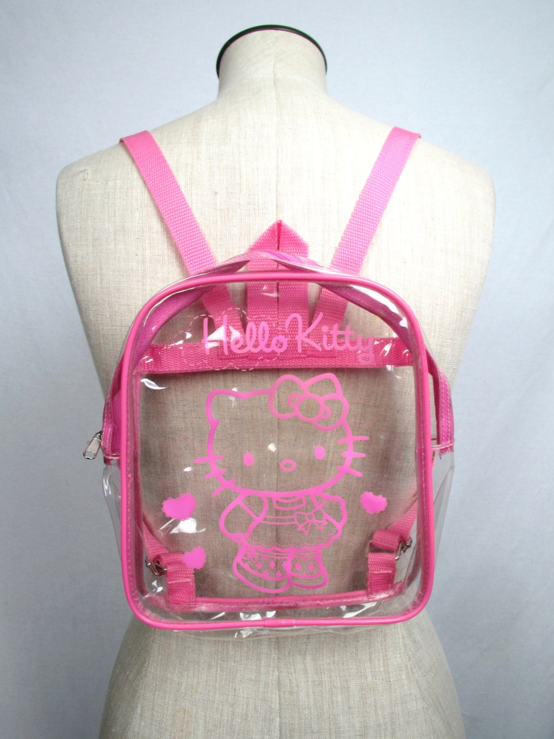 Vintage Clear Pink Hello Kitty Mini Backpack PVC by ThrowbackRack