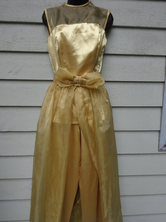 gold satin pants