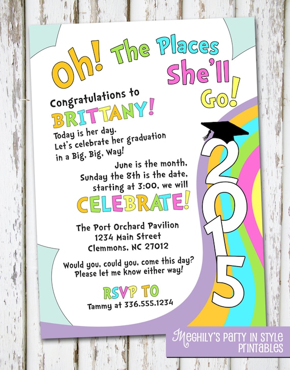Oh The Places You'll Go Invitation Template Oh The Places He'll Go