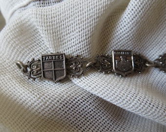 Antique Souvenir Charm Bracelet from Hautes Pyrénées Region of France