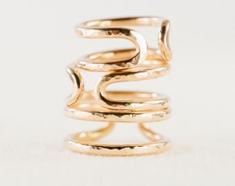 Kau'i ring - gold rings, cuff ring, stacking ring, stacking gold ring, knuckle ring, thick ring, gold filled ring, gold knuckle ring, hawaii