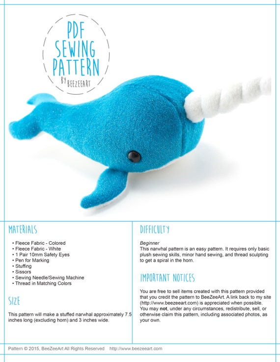 stuffed whale sewing pattern