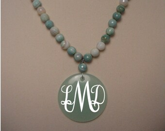 Personalized Seafoam Glass Necklace