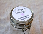 Baby Shower, Baby Shower Favor Tags, A Baby is Brewing, Gender Reveal, Personalized, Baby Stickers, Baby Girl Stickers