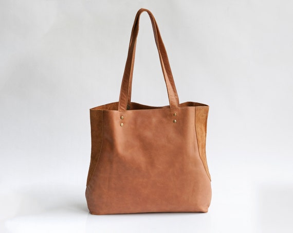 SALE / Brown leather Tote bag Soft leather bag Woman Bag