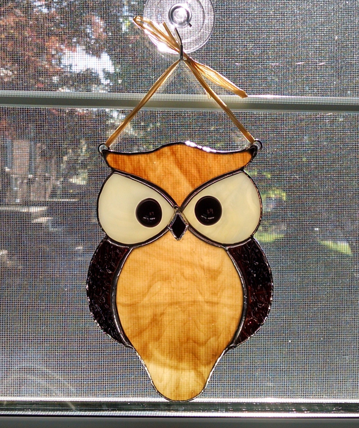  Stained Glass Owl  Suncatcher Bird Window by 