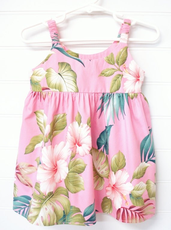 Vintage Baby Clothes Baby Girl Hawaiian Dress Pink Hawaiian