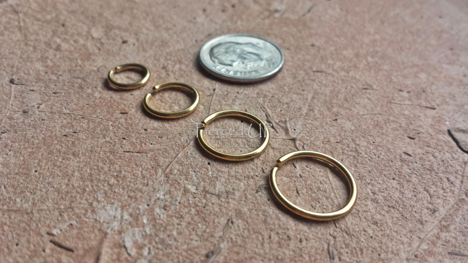 GOLD 20g / 18g / 16g Nose Ring Septum Hoop Daith 4 by PiercedUp