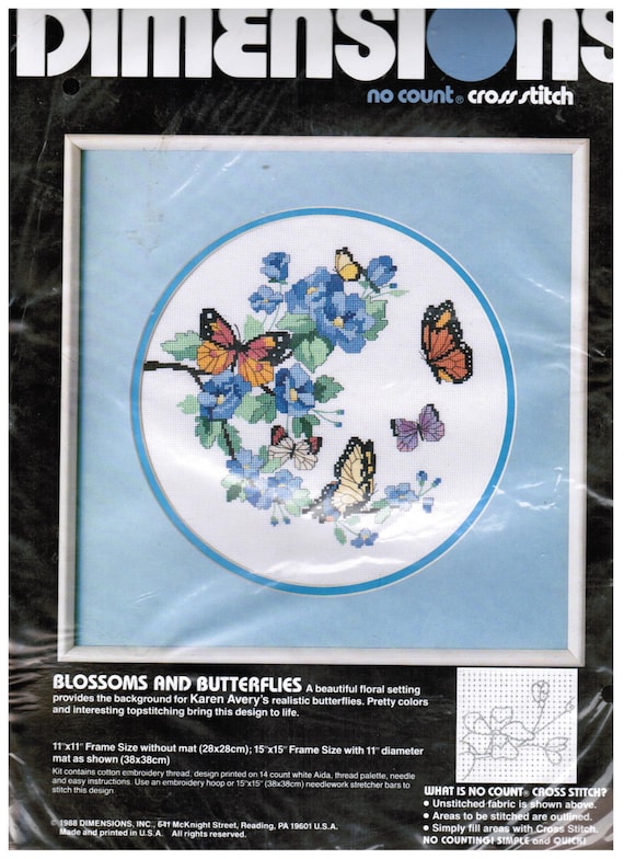 New Dimensions No Count Cross Stitch Kit Blossoms by TucsonTiques