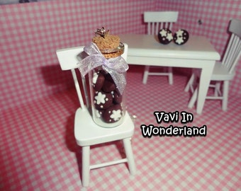 Necklace Glass Bottle with Pan di Stelle Cookies Polymer Clay Handmade