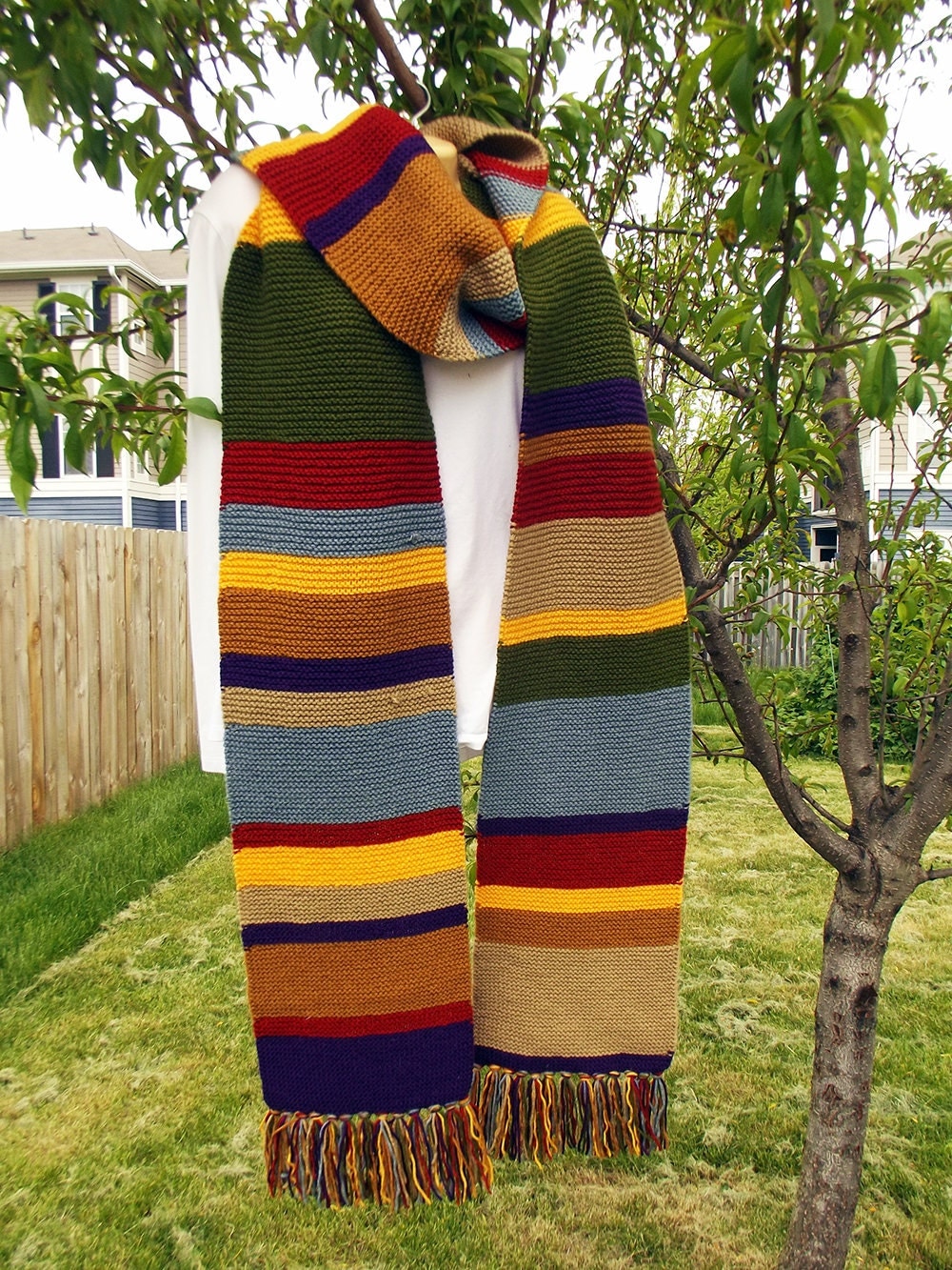 Doctor Who Scarf Tom Baker Scarf Hand Knit by WibbleWobbleKnits