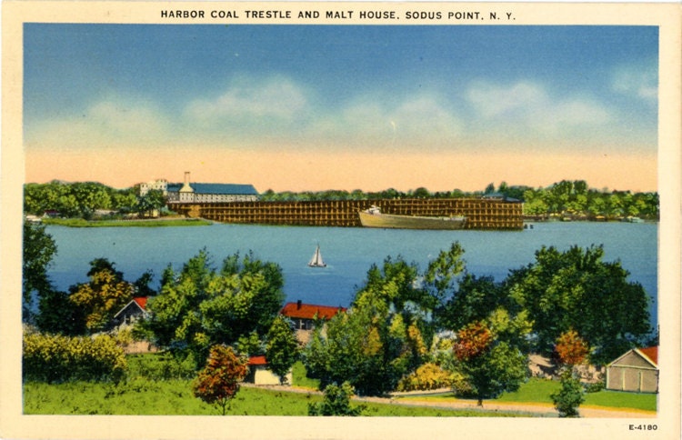 Harbor Coal Trestle & Malt House Sodus Point New York Vintage