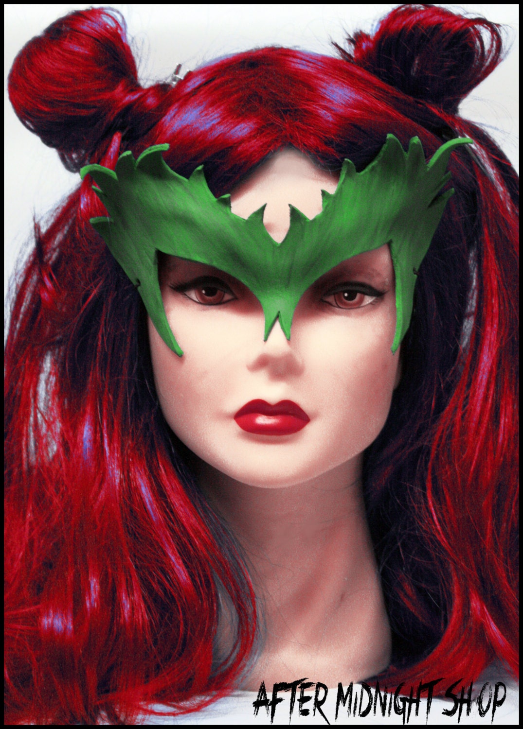 Poison Ivy superhero leather green mask crone by