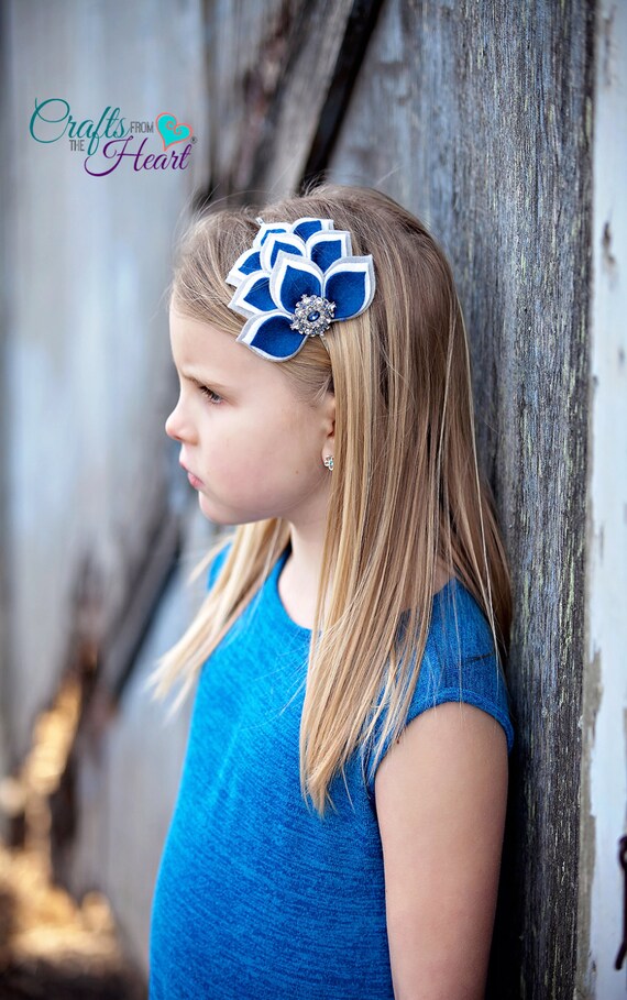 Felt Headbands Navy Blue Gray White Layered Felt Headband