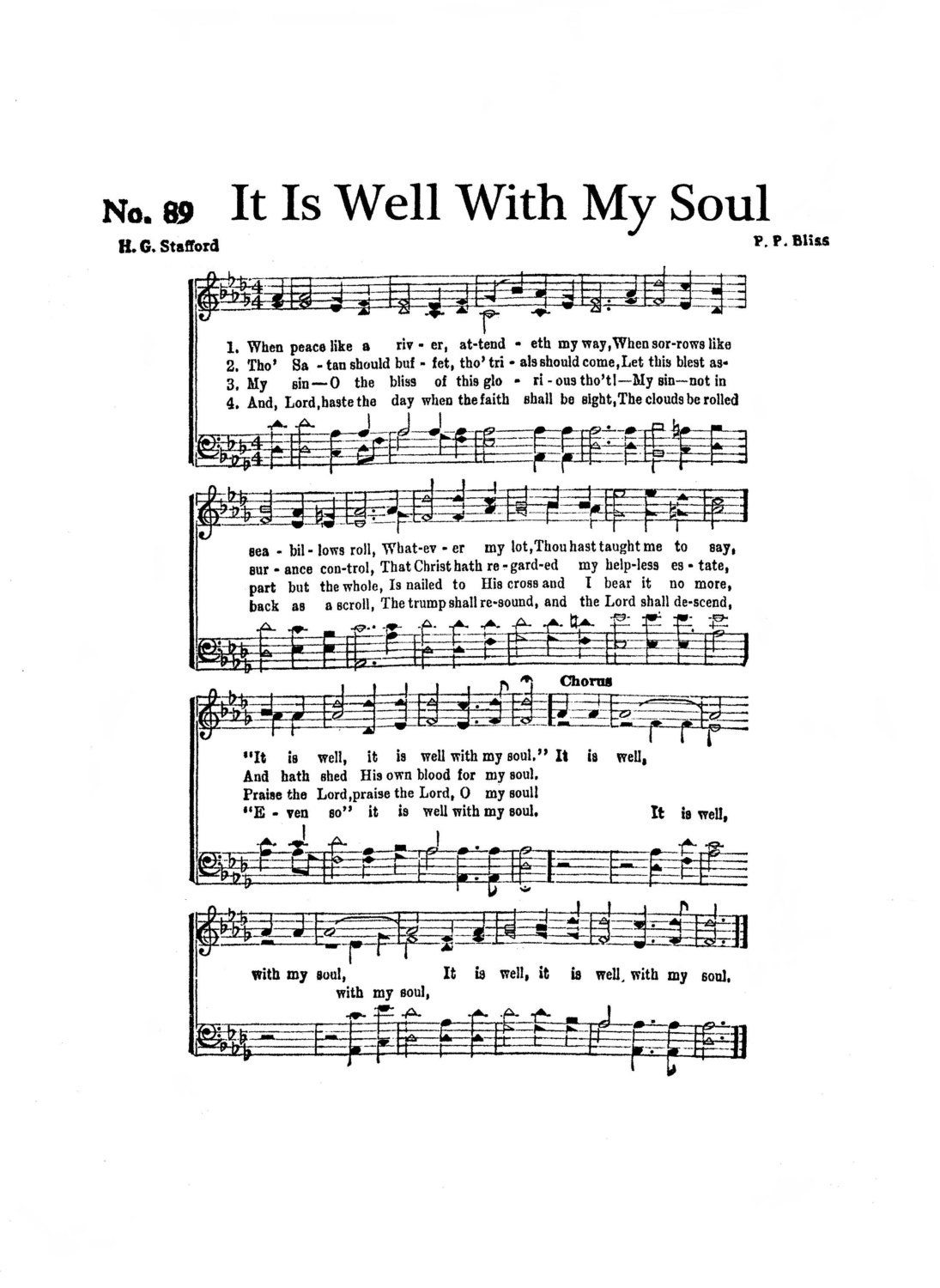 It Is Well With My Soul Hymn Digital Sheet Music Print Larger