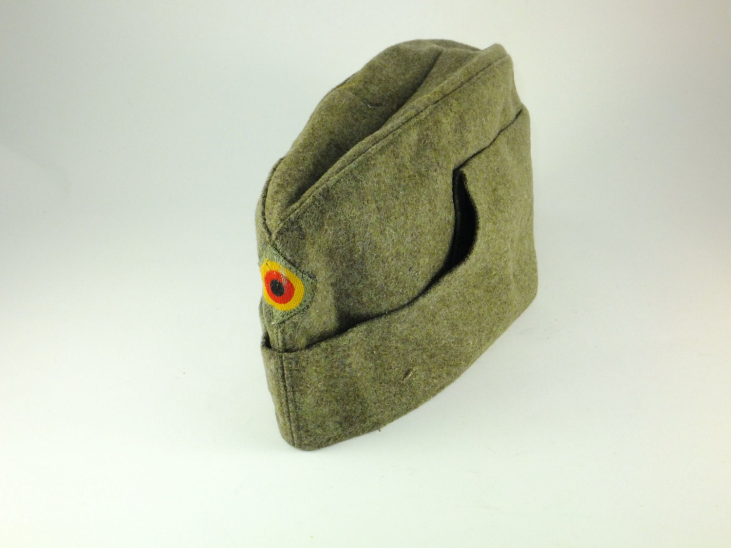 Vintage Wool Military German Hat Field Hat Envelope Army Hat