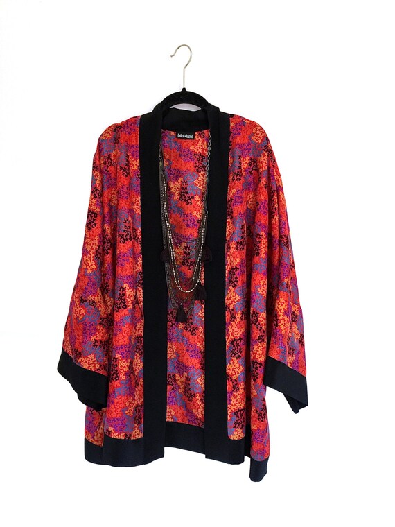 Silk Kimono jacket red and black ON SALE