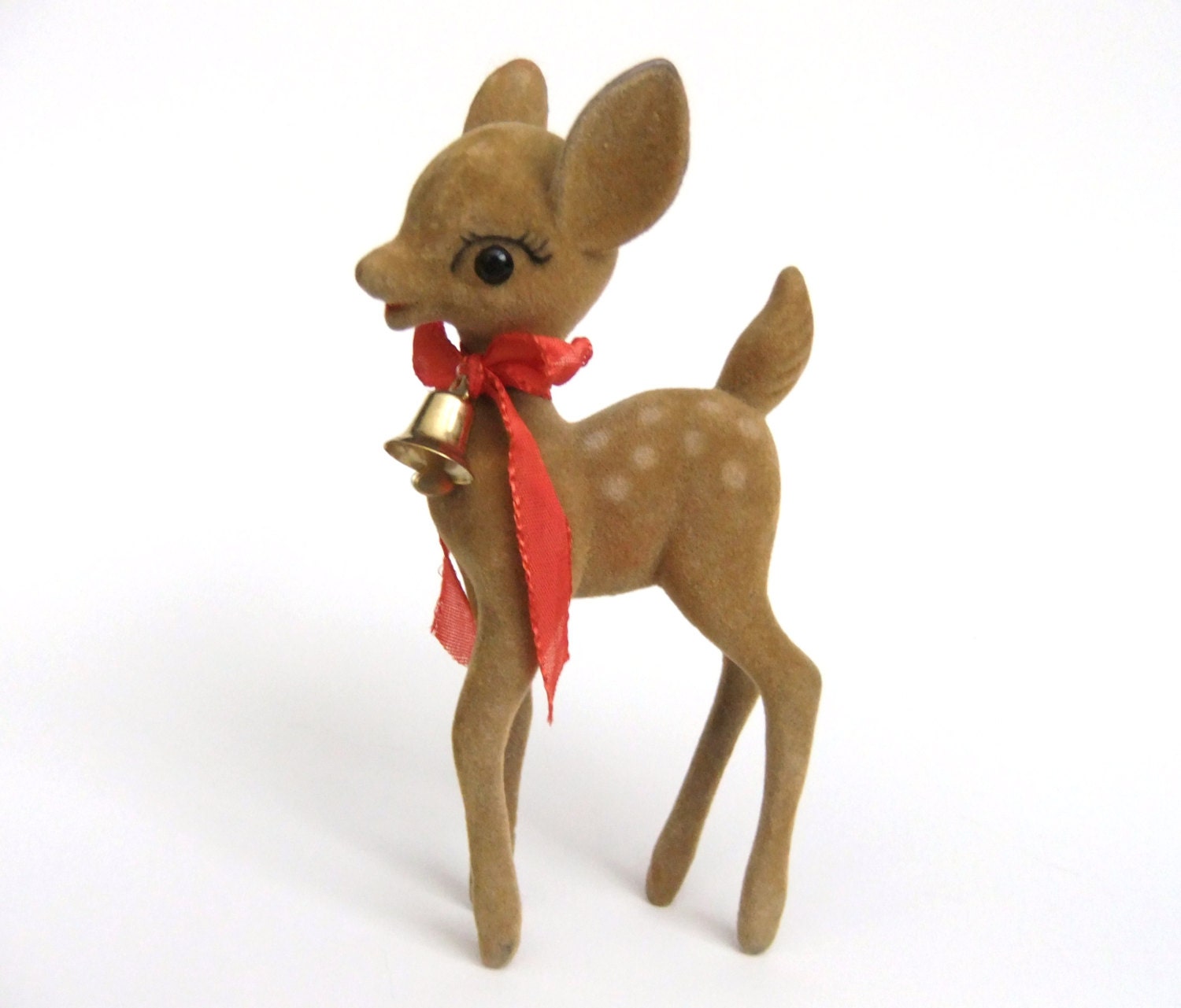 flocked deer figurine