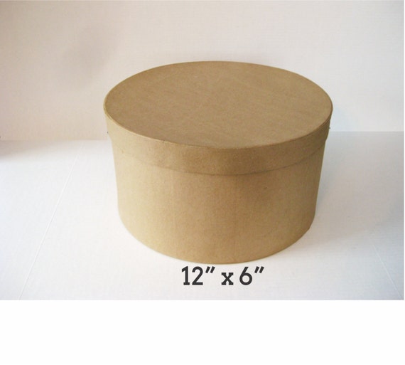 12 x 6 Unfinished Paper Mache Round Box by ShopCreativeLiberty